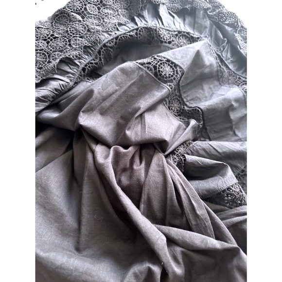 Ulla Johnson Black Cotton Eyelet Lace Flutter Sleeve Midi Dress Size 10 - Picture 6 of 6